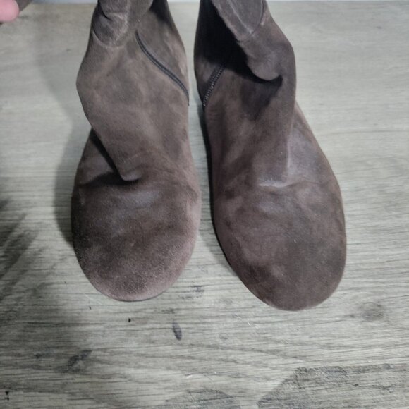 Enzo Angiolini Brown Suede Leather Boots - Flat Size 8 - Picture 7 of 8